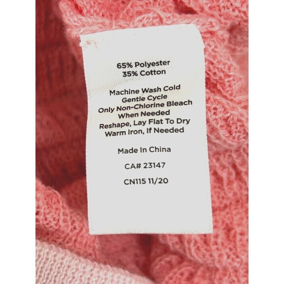 Talbots Womens Size L Pink Poncho Sweater Asymmetrical Cotton Blend Front Tie T - Picture 12 of 12